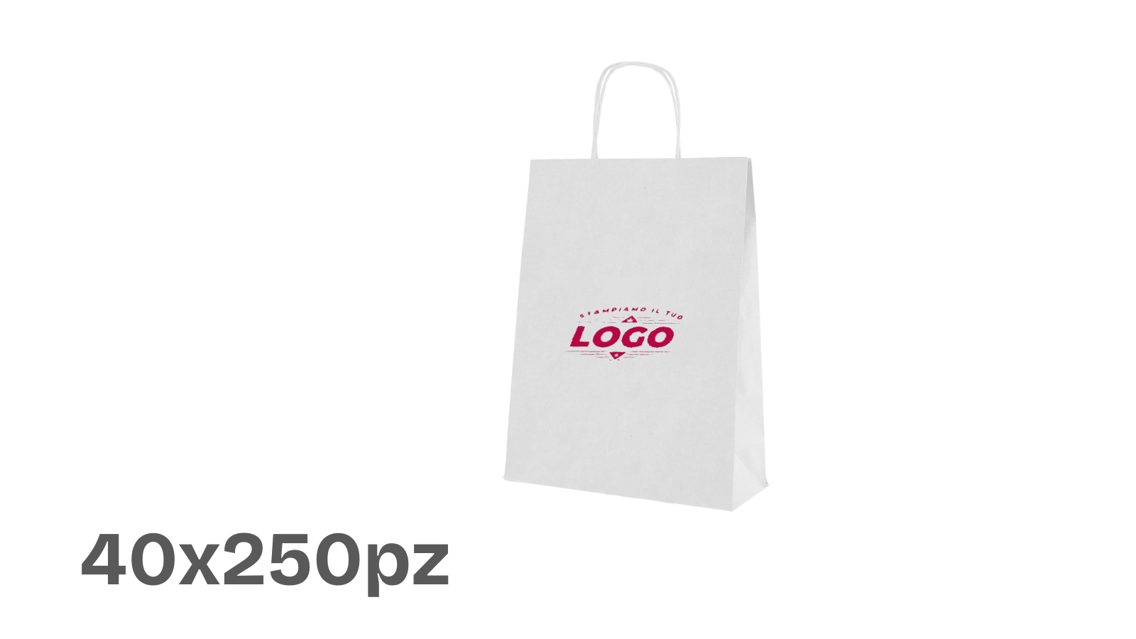 Buste Carta Bianche/Marroni 26x14x40 (40x250pz) - Personalizzabile