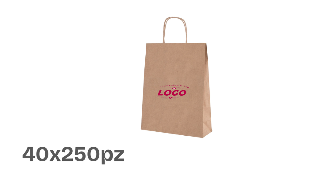 Buste Carta Bianche/Marroni 26x14x40 (40x250pz) - Personalizzabile