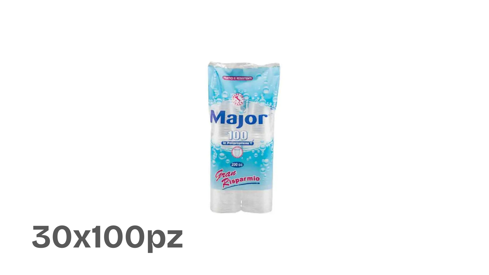 Bicchiere in plastica 200 cc – Bianco o Trasparente (30x100pz)