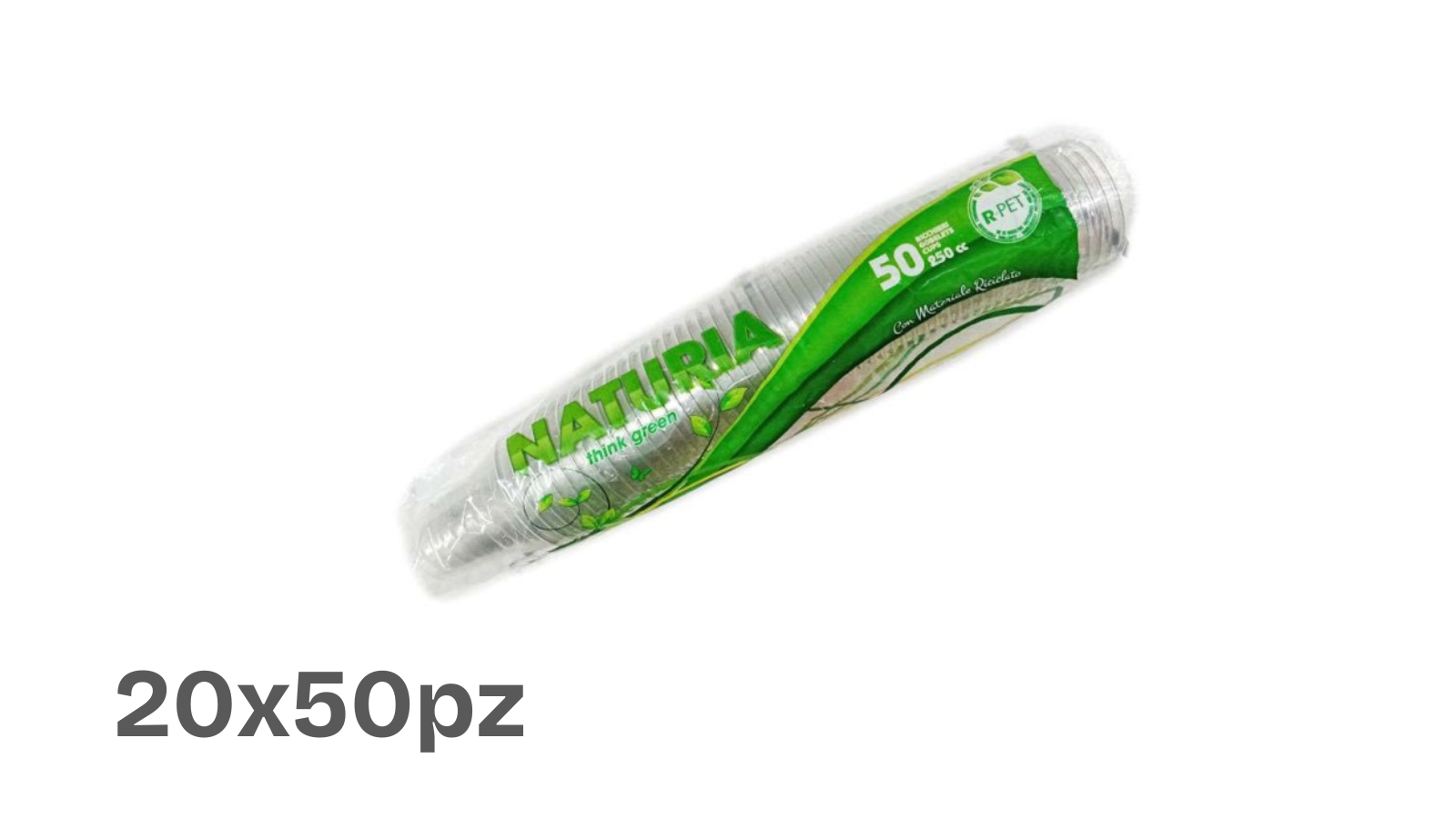 Bicchiere compostabile trasparente in plastica rigida - 200cc/250cc/300cc/350cc/400cc (20x50pz)