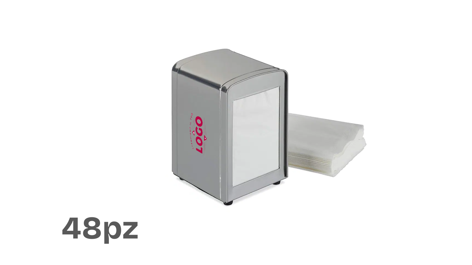 Portatovagliolo in Latta 17x17 cm (48pz) – Personalizzabile