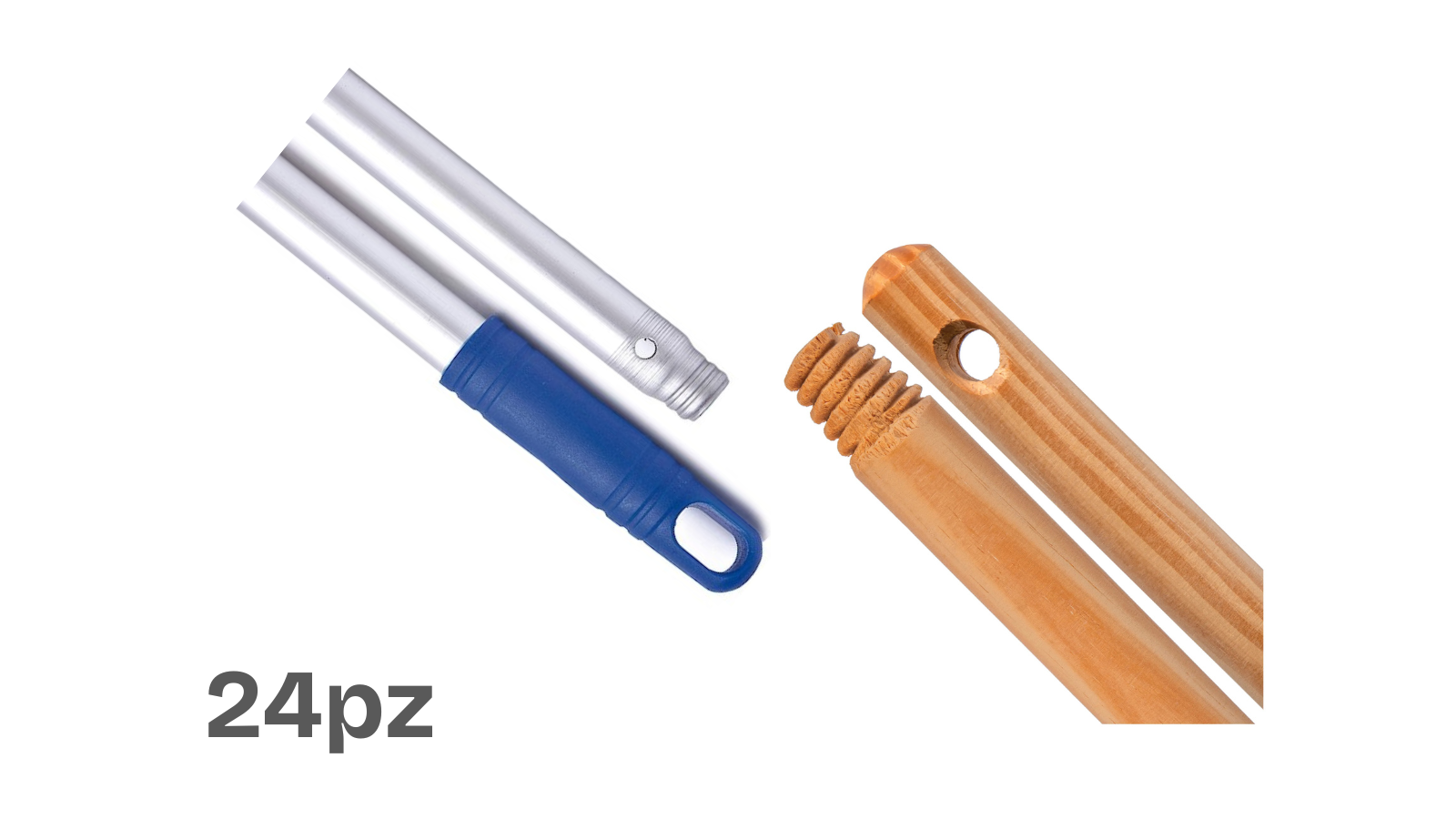 Manico Scopa in Legno o Alluminio 130cm (24pz)