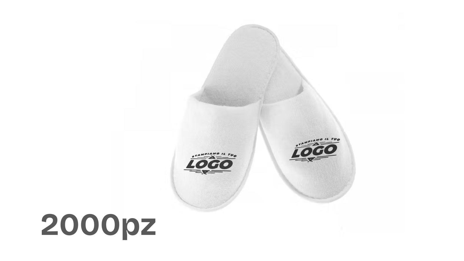 Pantofola EASY-C chiusa in spugna di poliestere Bianche o Nere (2000pz) - Personalizzabile