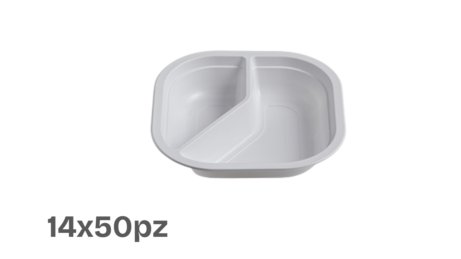 Piatto Termosaldabile Biscomparto H35 18x18cm in Polipropilene 14gr (14x50pz)