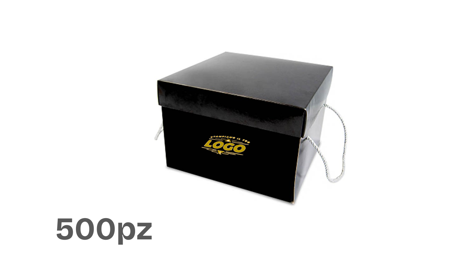 Scatola Porta Panettone Nera 20x20x12cm (500pz) - Personalizzabile con logo oro