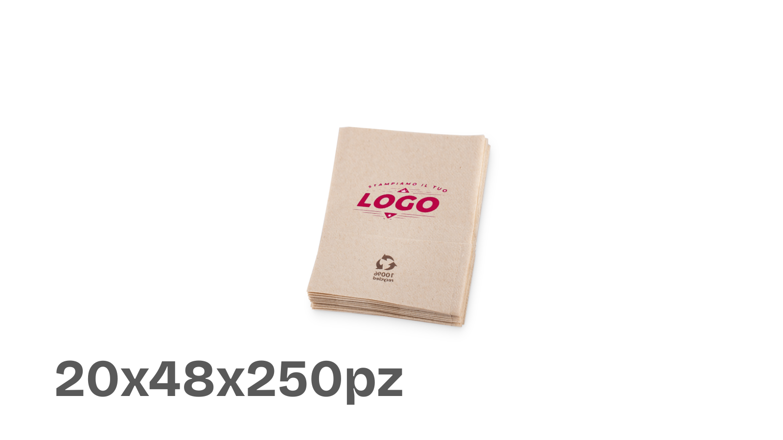 Tovaglioli Bar 17x17 cm – Bianco o Avana (20x48x250pz) - Personalizzabile